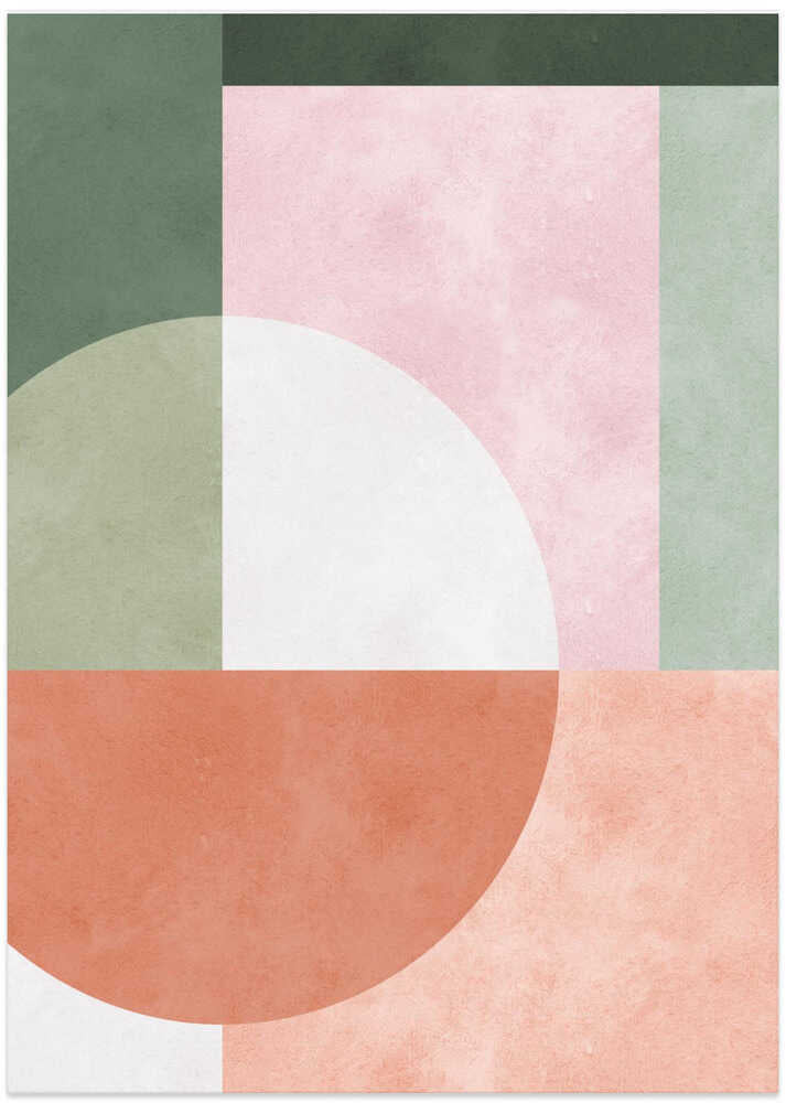 Muted Geometric Shapes - Art Print by Vitor Costa