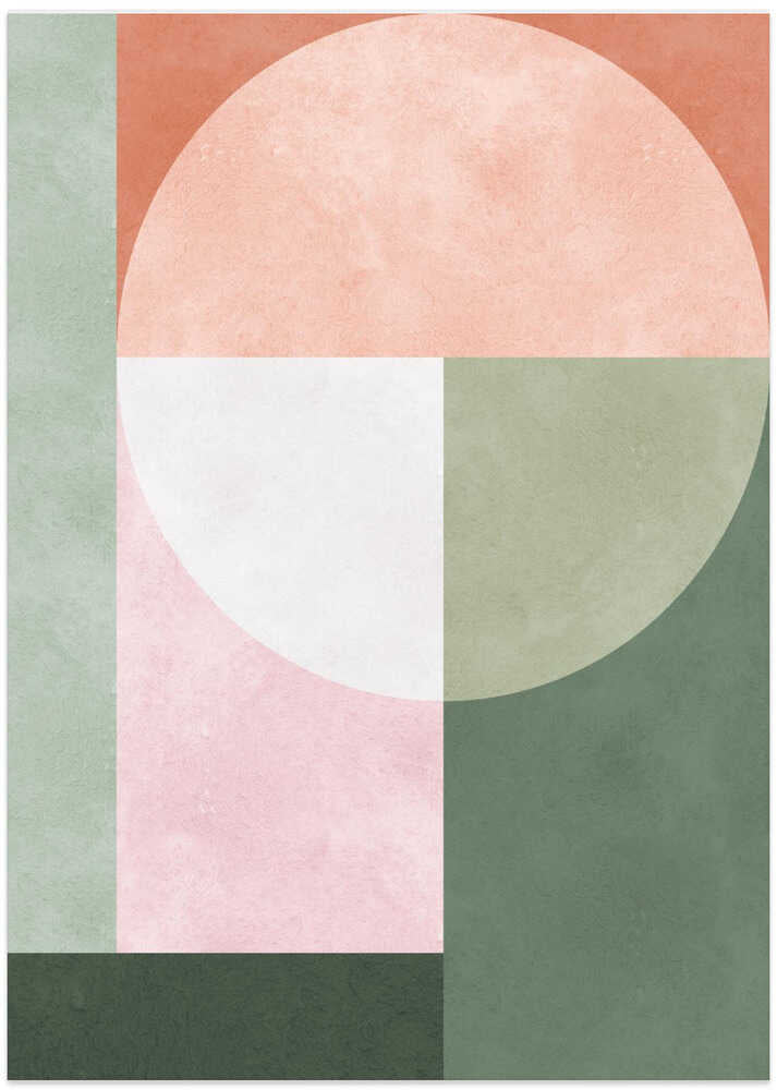 Earthy Geometric Circle - Art Print by Vitor Costa