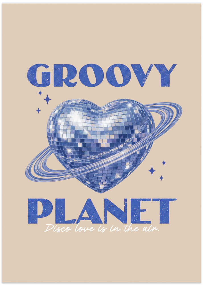 Groovy Disco Planet - Art Print by Melloi Art Prints