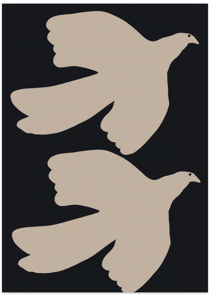 Doves In Flight - Art Print by Melloi Art Prints