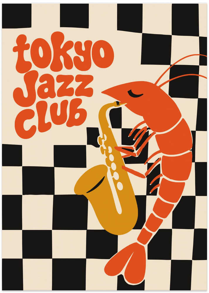 Tokyo Jazz Sax Shrimp - Art Print by Patryk Krygowski