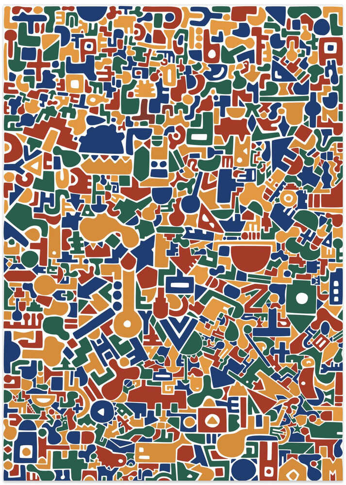Vibrant Geometric Puzzle - Art Print by Matthew Griffiths