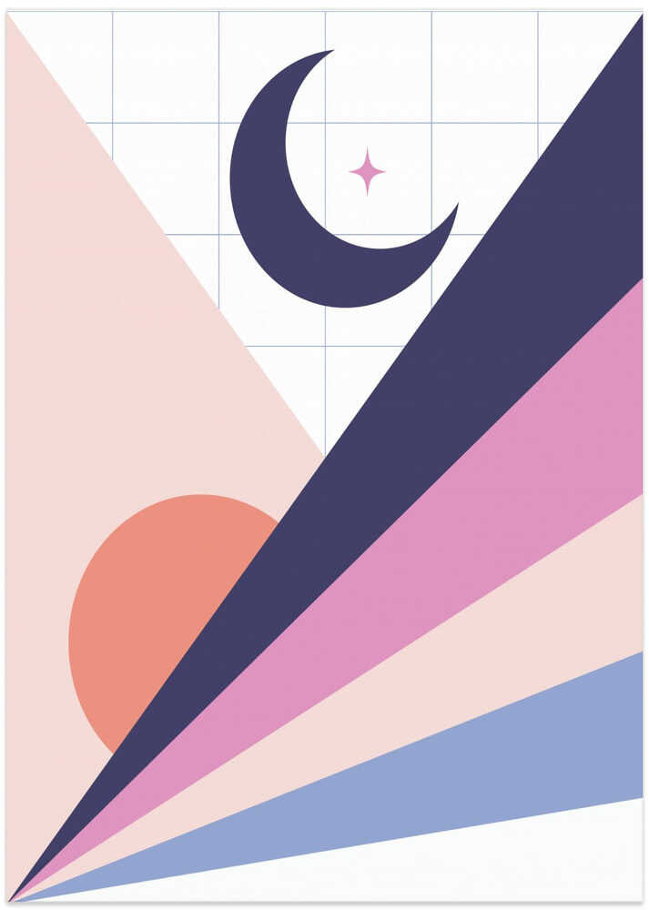 Celestial Geometric Landscape - Art Print by Estefani Gomez