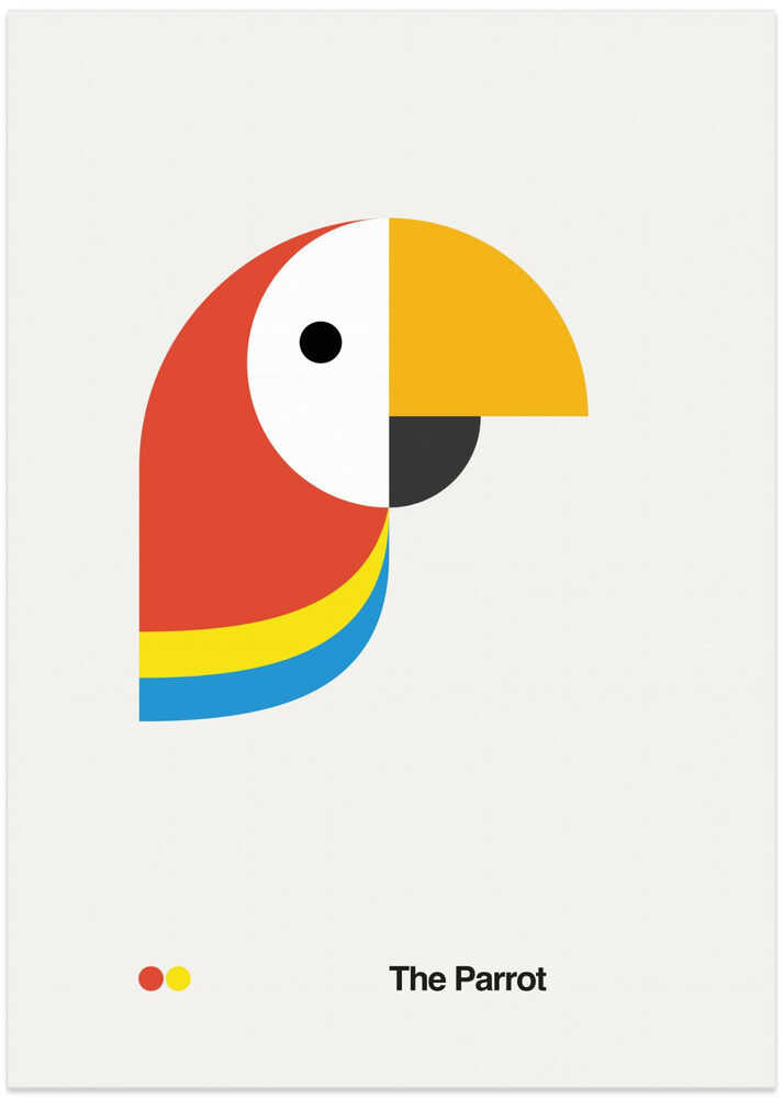 Colorful Geometric Parrot - Art Print by David Vineïs