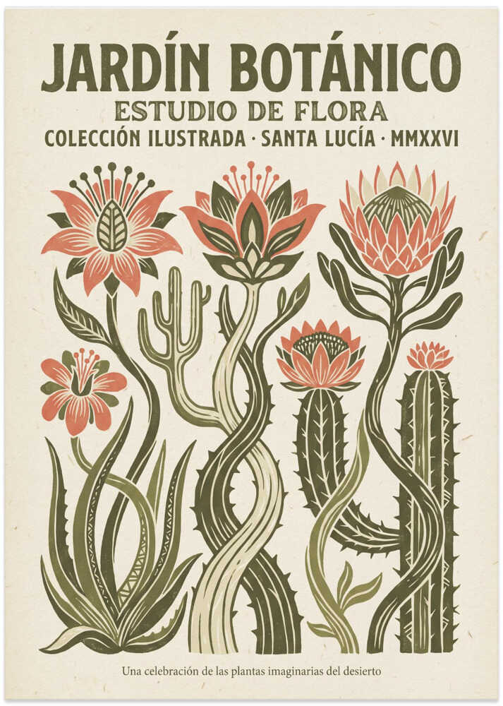 Botanical Desert Garden - Art Print by Andreas Magnusson