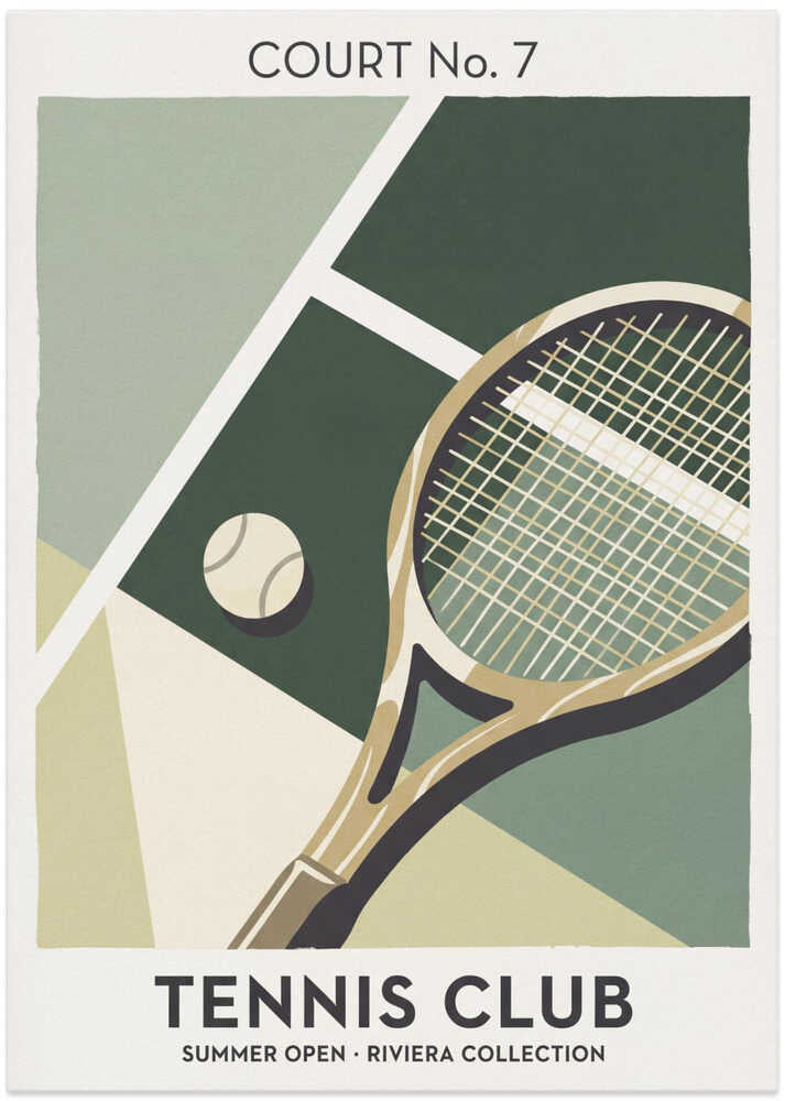 Vintage Tennis Court Design - Art Print by Andreas Magnusson
