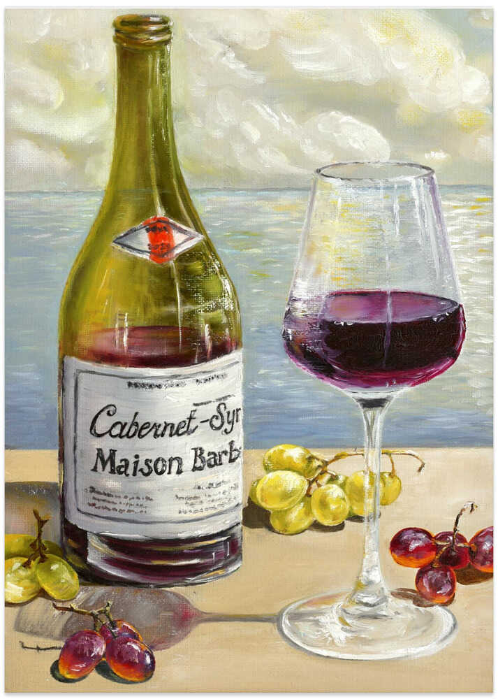 Red Wine Still Life - Art Print by Marina Kozyr