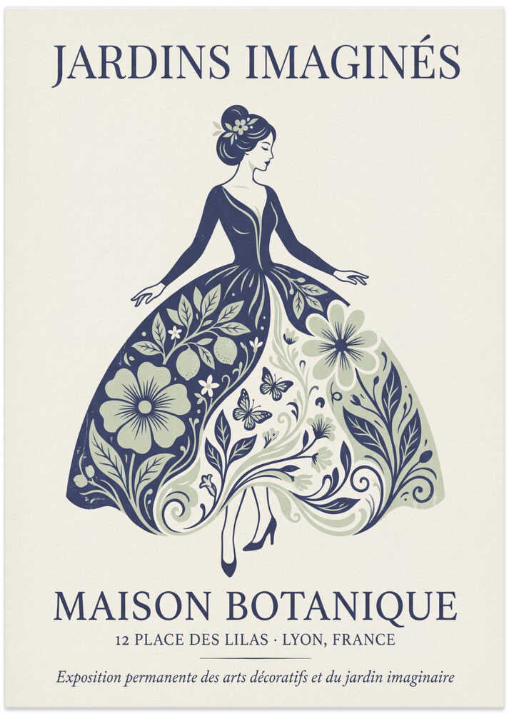 Elegant Botanical Woman - Art Print by Andreas Magnusson