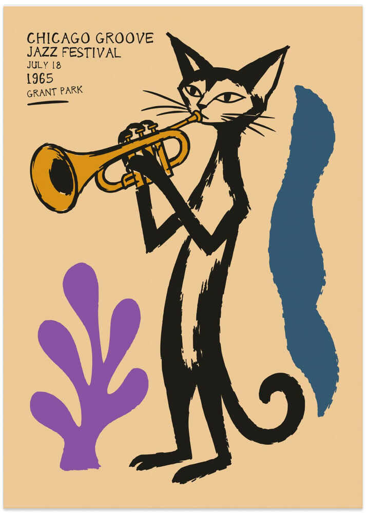 Cool Cat Jazz Trumpeter - Art Print by Patryk Krygowski