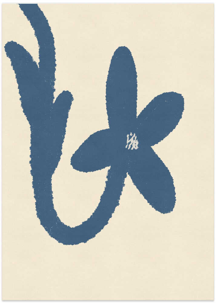 Simple Blue Floral - Art Print by Nicholas