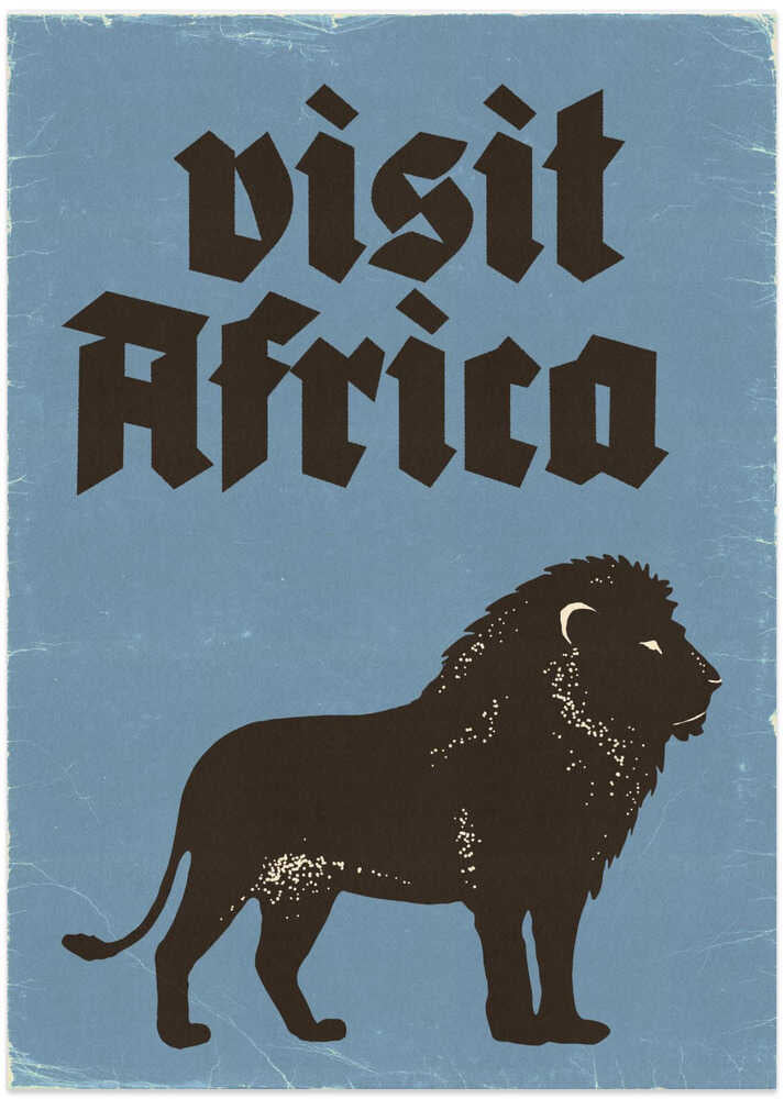 Retro African Lion - Art Print by Nicholas