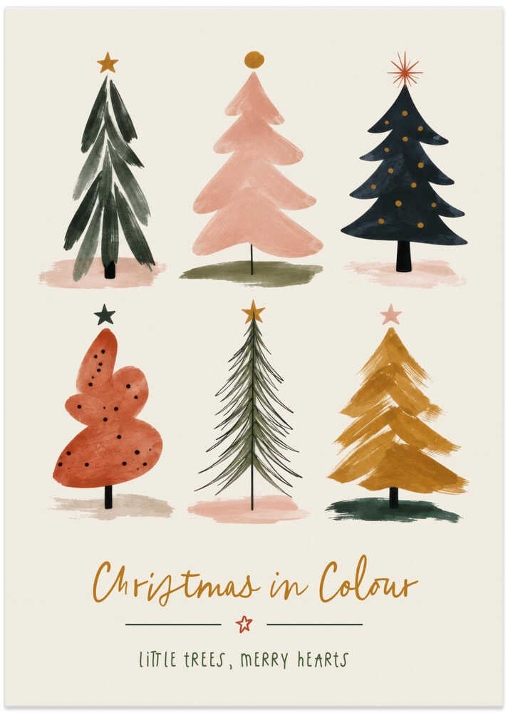Christmas Trees in Color - Art Print by Treechild