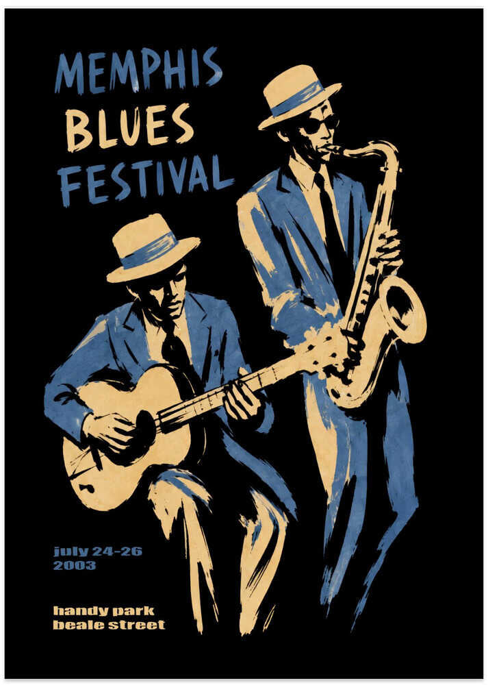 Soulful Blues Players - Art Print by Patryk Krygowski