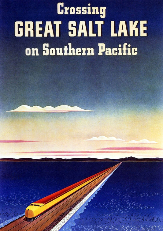 Póster de Salt Lake: anuncio de viaje en tren vintage