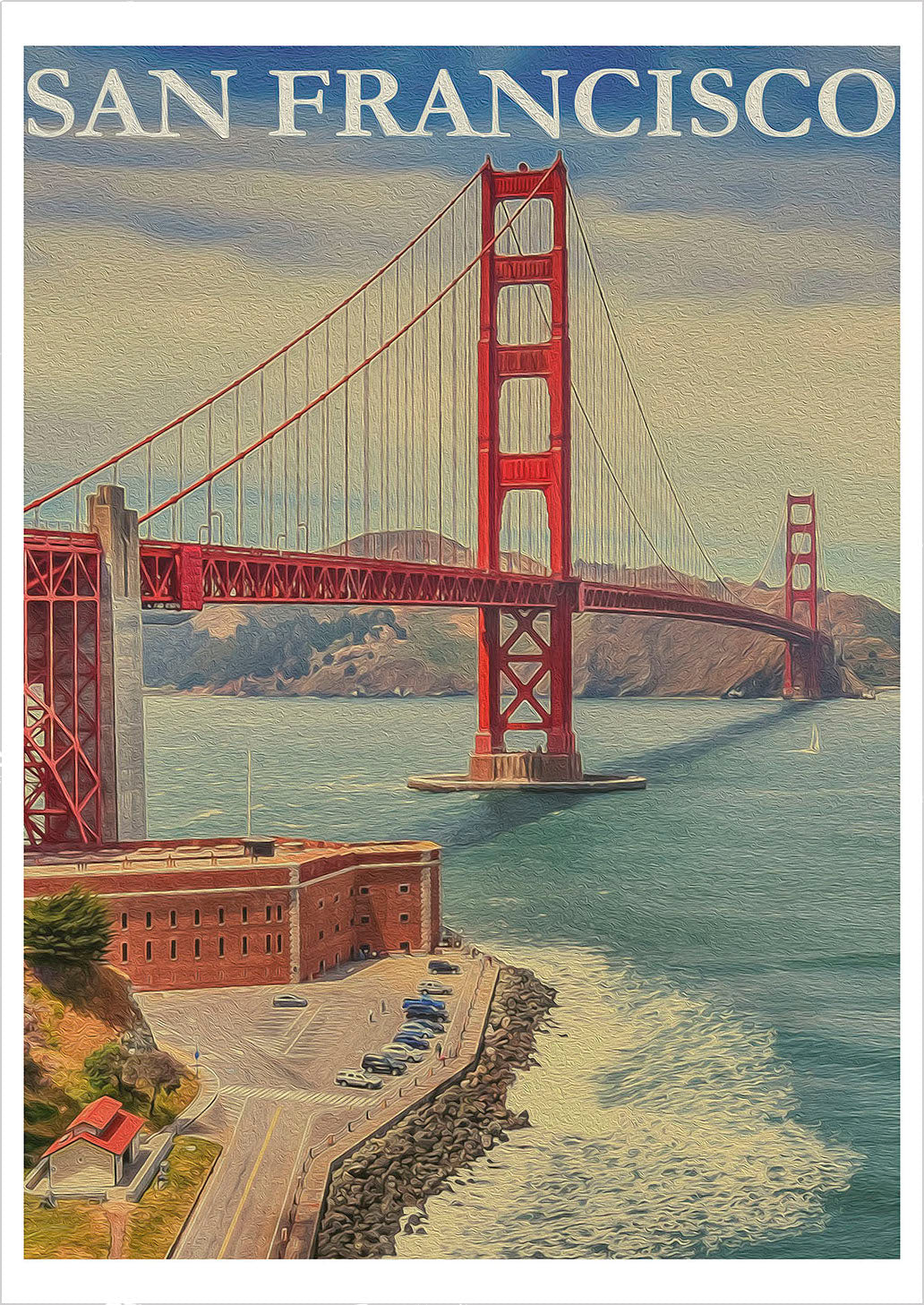 PRINT VAN SAN FRANCISCO: Golden Gate Bridge-poster