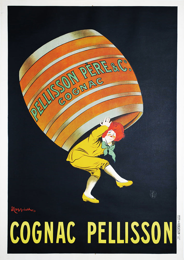 COGNAC PELLISSON POSTER: Vintage French Brandy Advert