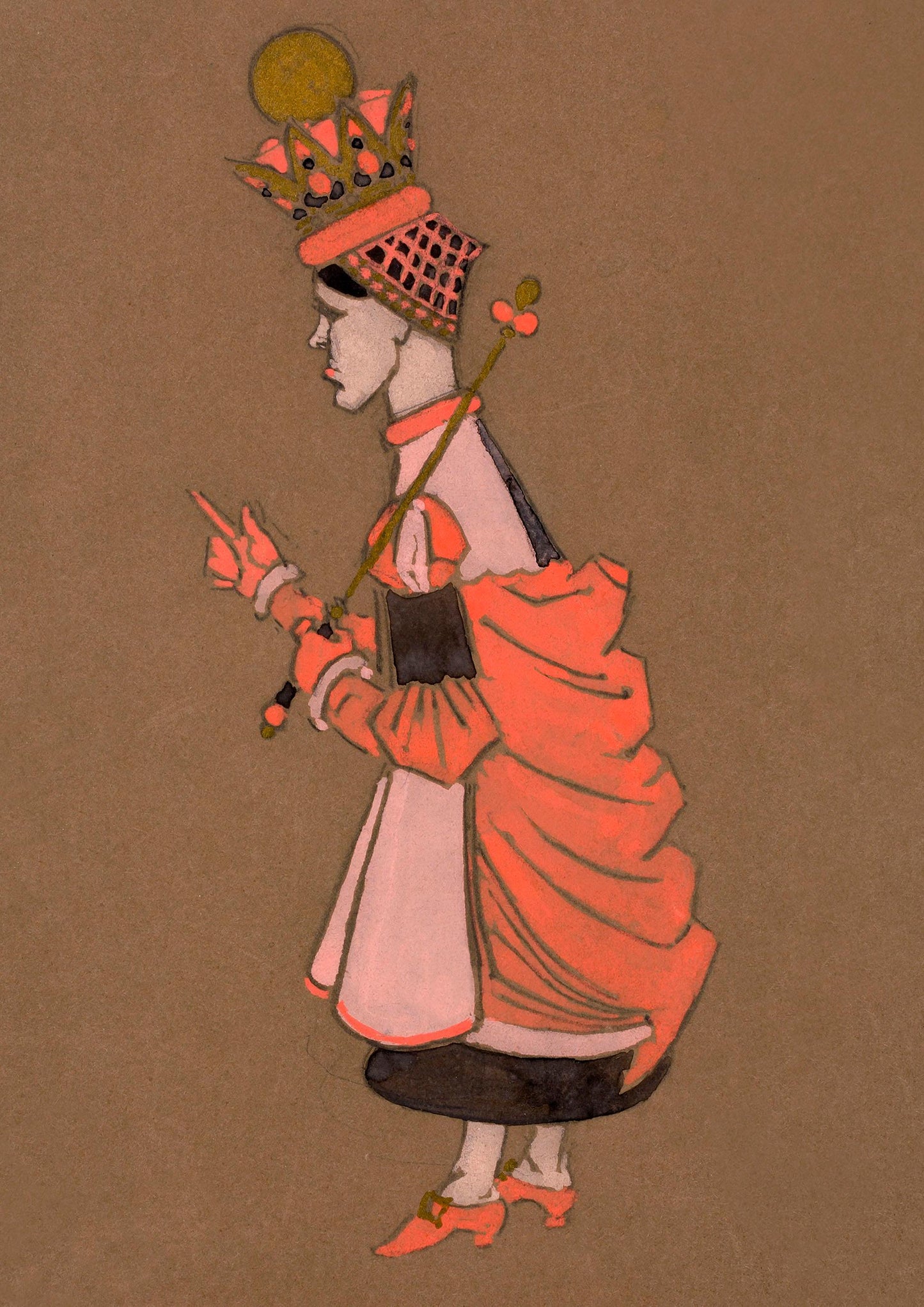 RED QUEEN PRINT: Costume Design Artwork for Alice in Wonderland - Pimlico Prints