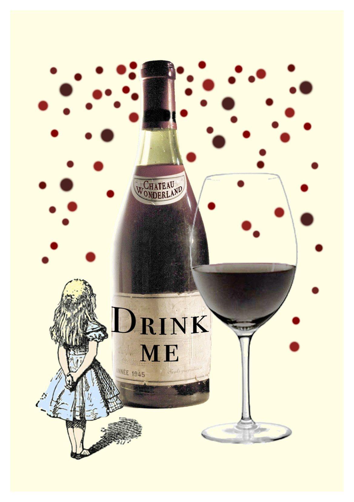 DRINK ME PRINT: Alice in Wonderland Art Illustration - Pimlico Prints