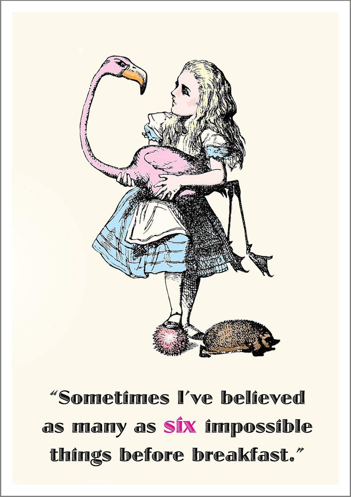 IMPOSSIBLE THINGS PRINT: Vintage Alice in Wonderland Art - Pimlico Prints