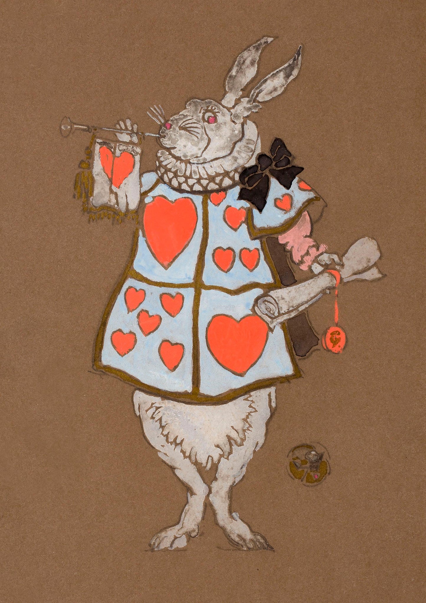 RABBIT HERALD PRINT: Costume Design Artwork for Alice in Wonderland - Pimlico Prints
