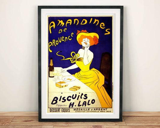 AMANDINES POSTER: Vintage French Biscuit Advert Art Print - Pimlico Prints