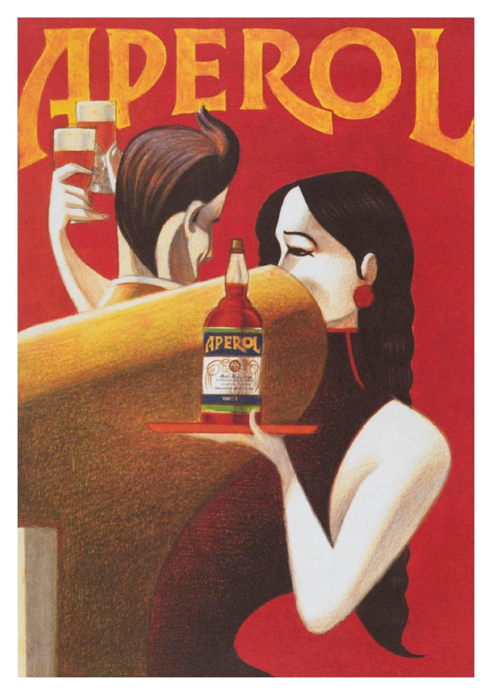 POSTER APEROL: Stampa artistica vintage alcol rossa – Pimlico Prints
