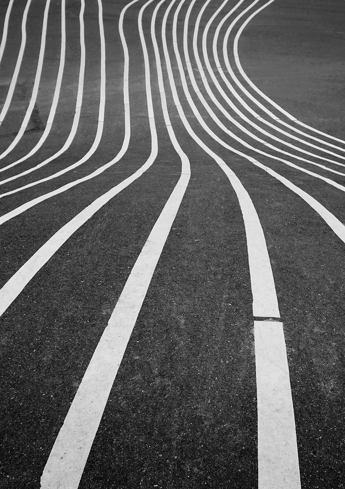 ASPHALT PRINT: Striped Road Photo Art - Pimlico Prints