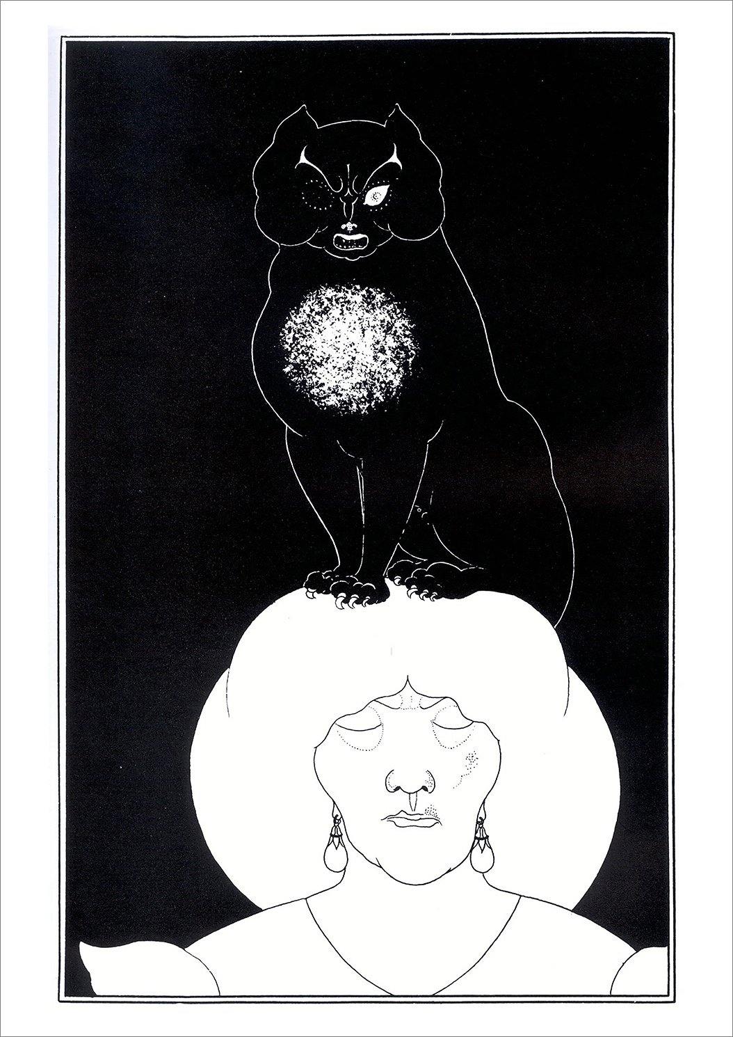 AUBREY BEARDSLEY: Black Cat Illustration Art Print - Pimlico Prints