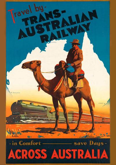 AUSTRALIA TRAVEL POSTER: Vintage Trans Australian Railway Print - Pimlico Prints