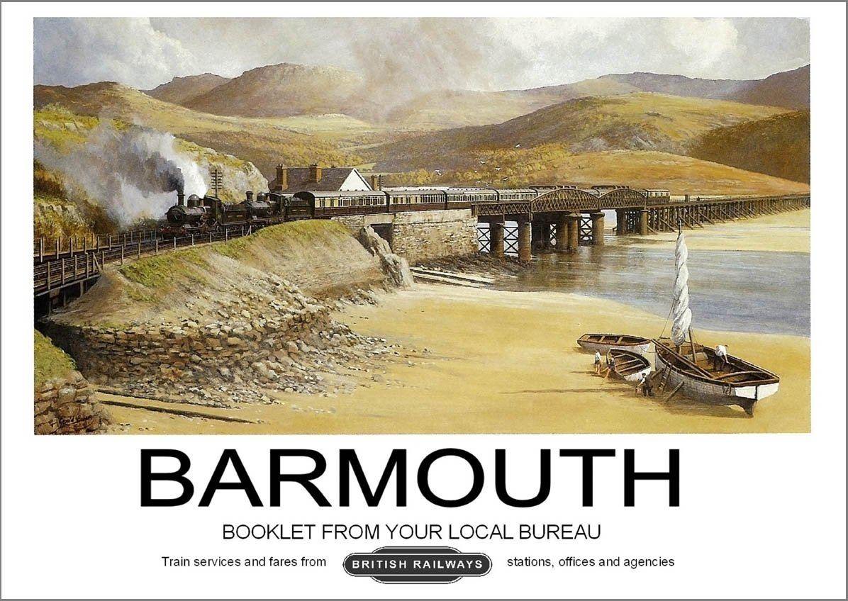 BARMOUTH POSTER: Vintage Wales Rail Travel Advert - Pimlico Prints
