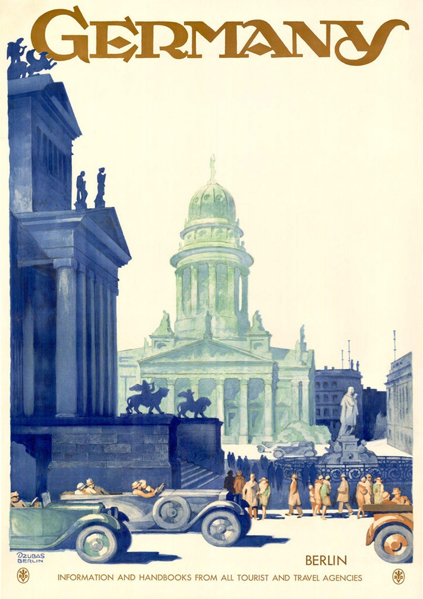 BERLIN TRAVEL POSTER: Vintage Germany Advert, Art Print Wall Hanging - Pimlico Prints