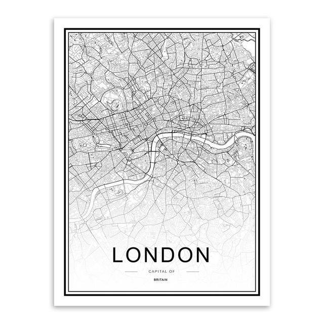 WORLD CITY MAPS: Canvas Wall Atlas Art - Pimlico Prints