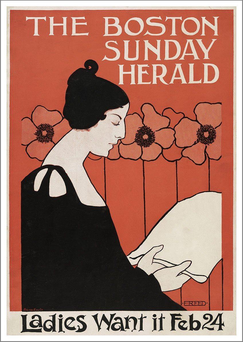 BOSTON HERALD POSTER: Ladies Want It Newspaper Art Print - Pimlico Prints