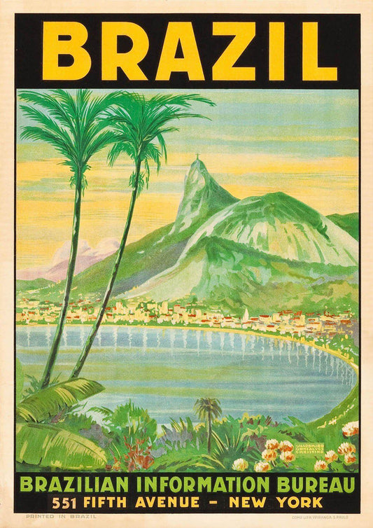 BRAZIL TOURISM POSTER: Vintage Copacabana Beach Advert Print - Pimlico Prints
