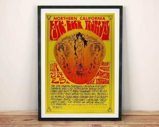 CONCERT POSTER: Northern California Folk Rock Festival 1968 - Pimlico Prints