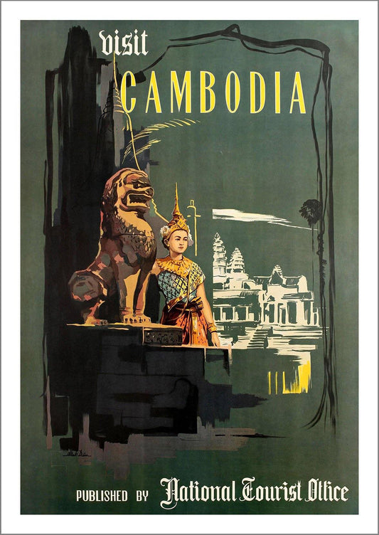 CAMBODIA TOURISM POSTER: Vintage Indochina Travel Print - Pimlico Prints