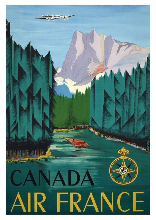 CANADIAN TRAVEL POSTER: Vintage Green Forest Tourism Print - Pimlico Prints