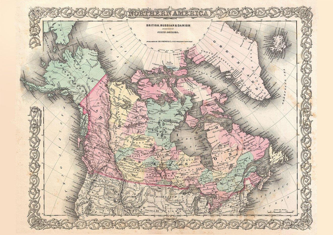 CANADA MAP: Vintage Canadian Reproduction Art Print - Pimlico Prints