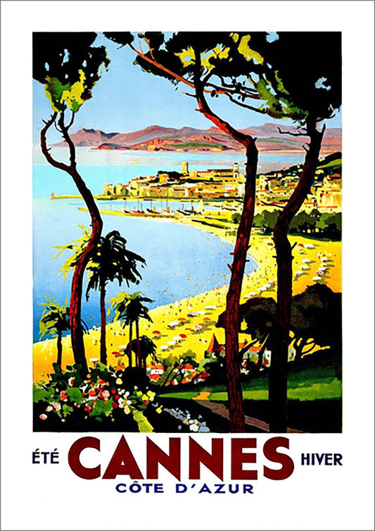 CANNES TRAVEL POSTER: Vintage Riviera Advert - Pimlico Prints