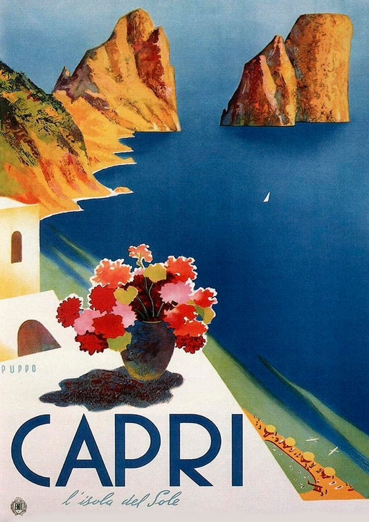 AFFICHE TOURISTIQUE DES ABRUZZES : Affiche de voyage italienne vintage