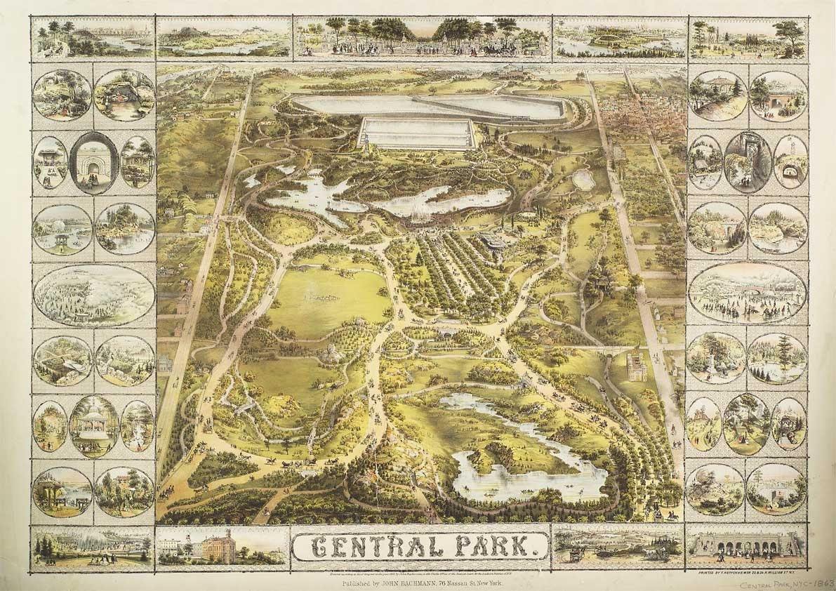 CENTRAL PARK MAP: Vintage New York Art Print - Pimlico Prints