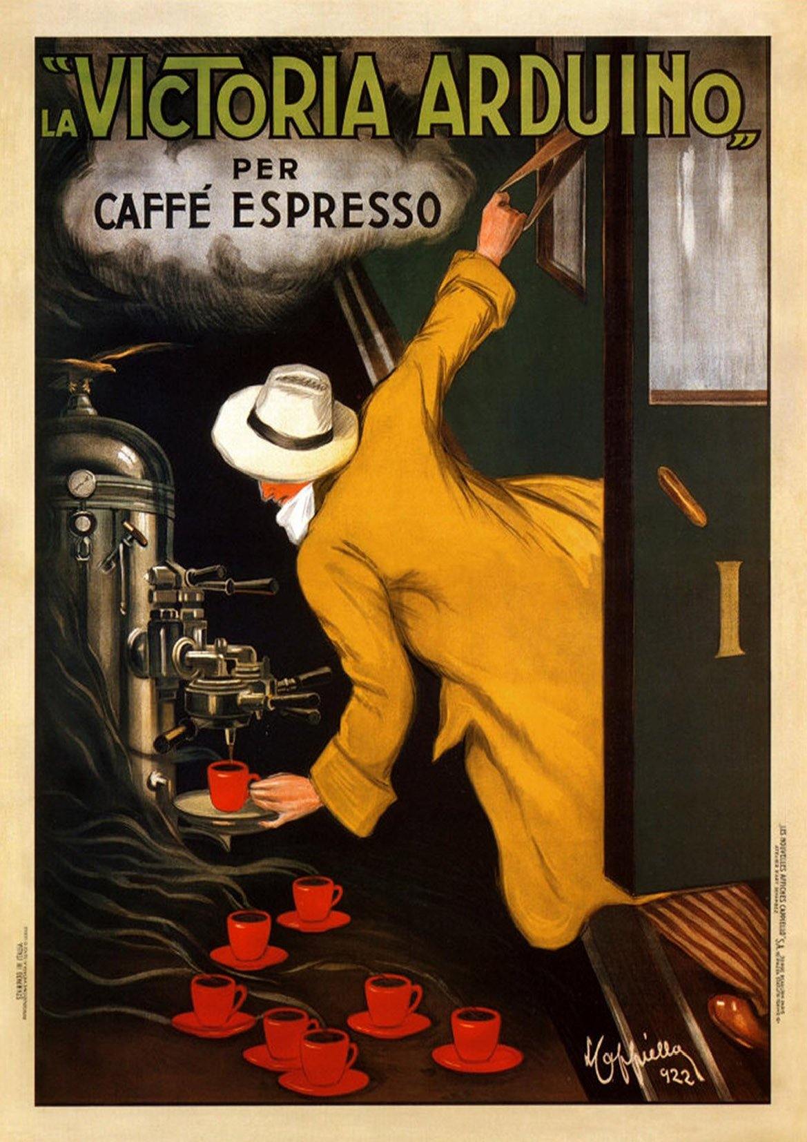 VINTAGE COFFEE POSTER: Old Caffé Espresso Advertisement Art Print - Pimlico Prints