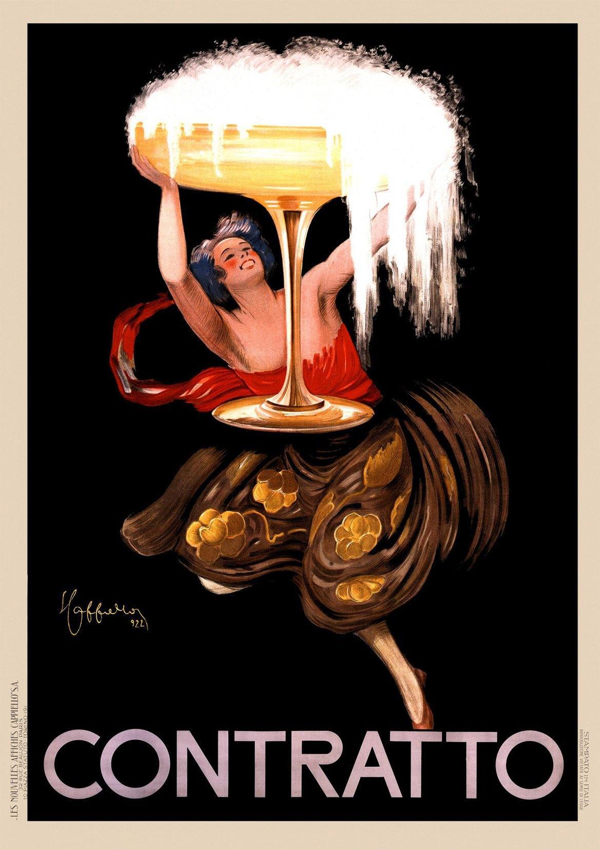 CONTRATO POSTER: Vintage Champagne Art Print - Pimlico Prints