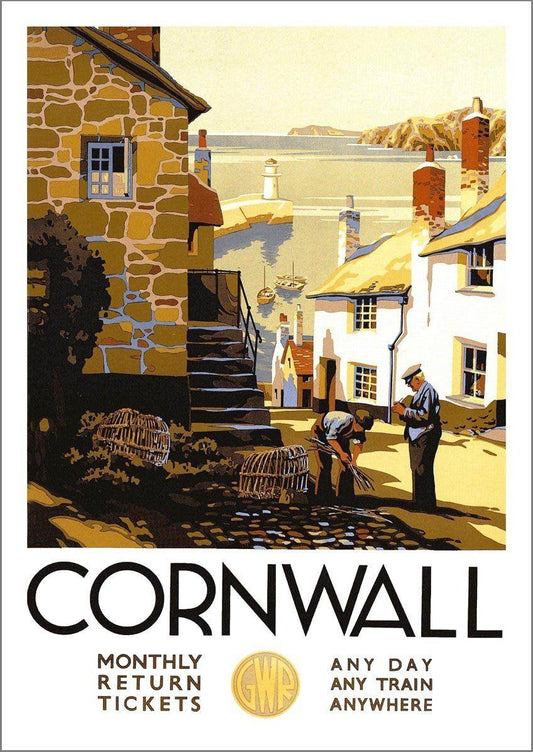 CORNWALL RAILWAY POSTER: Vintage Cornish Train Advert - Pimlico Prints