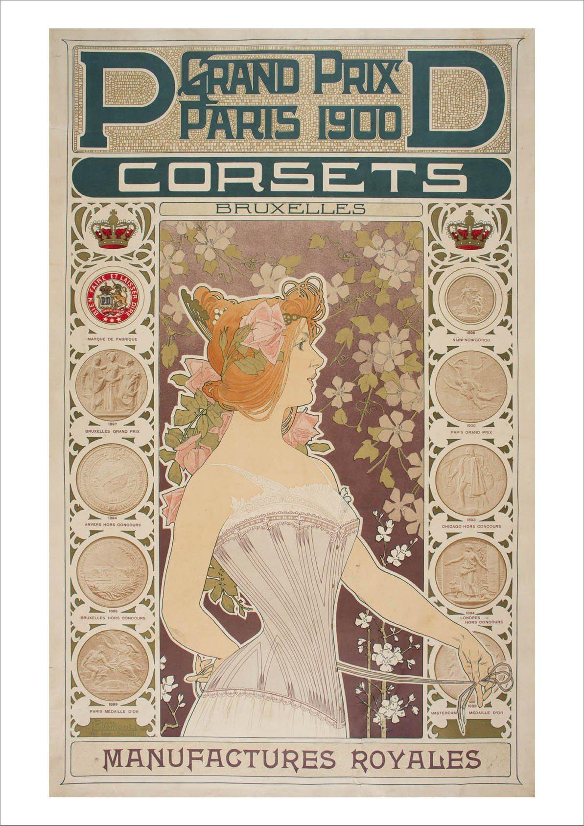 CORSETS POSTER: Vintage Paris Advert Art Print - Pimlico Prints