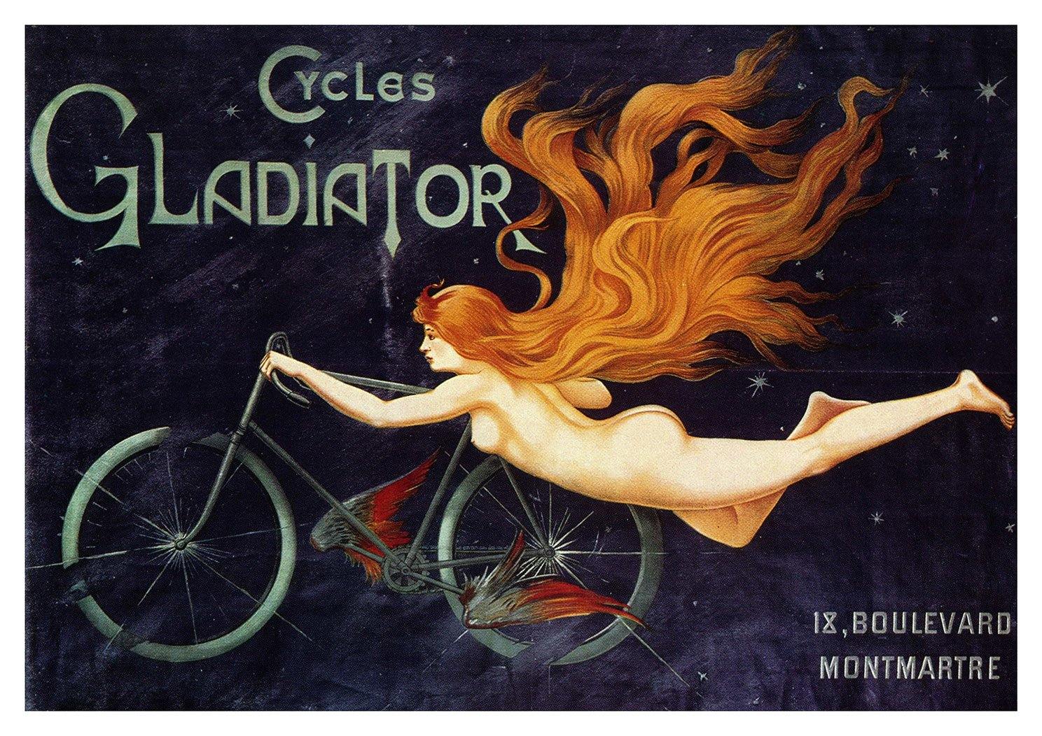 BICYCLE POSTER: Vintage Gladiator Cycles Advert Art Print - Pimlico Prints