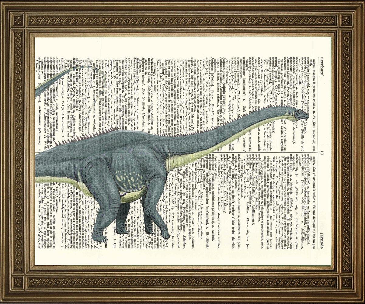 DINOSAUR PRINTS: T-Rex, Triceratops, Stegosaurus, Diplodicus Artworks - Pimlico Prints