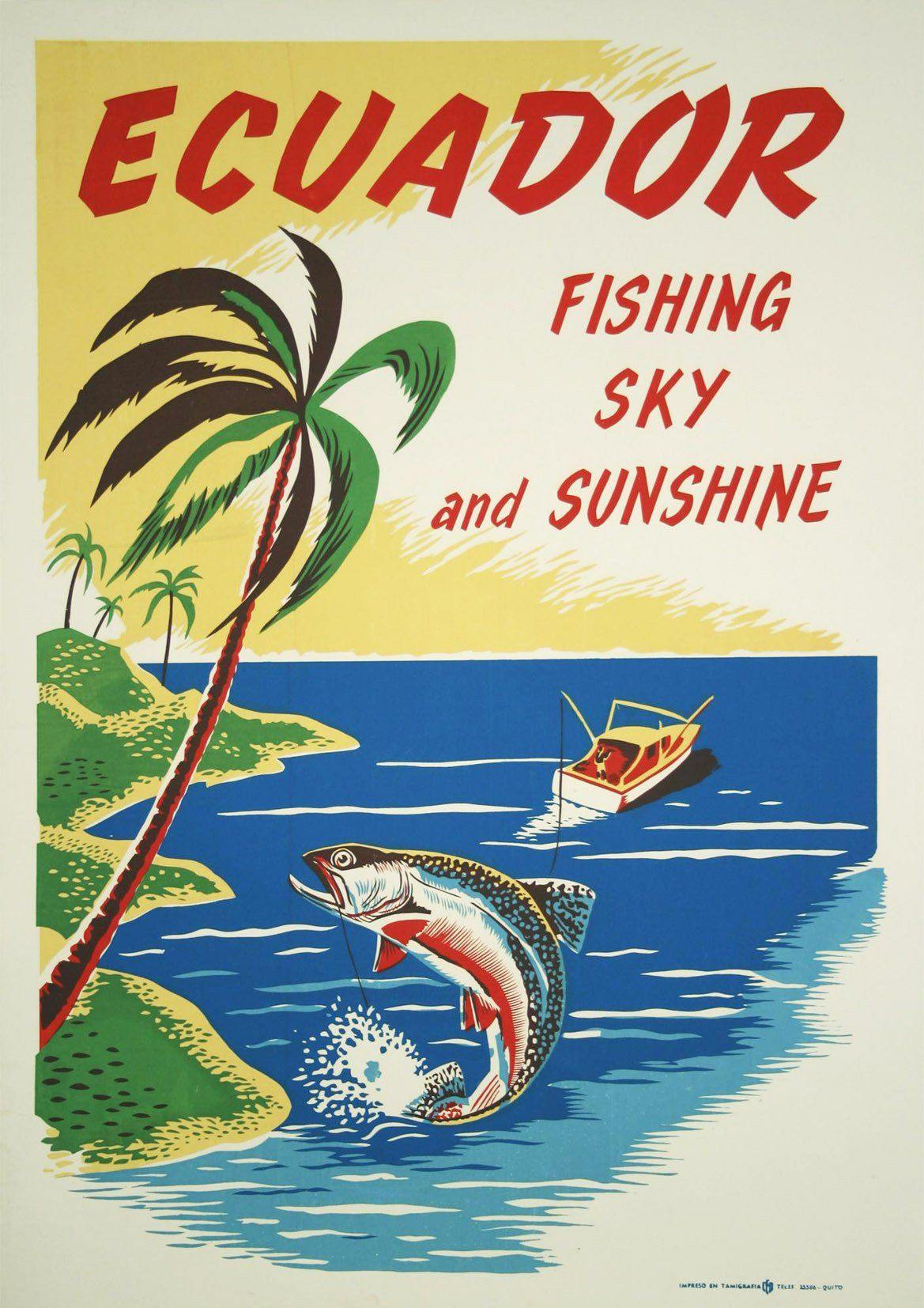 ECUADOR TRAVEL POSTER: Vintage South America Advert Art Print - Pimlico Prints