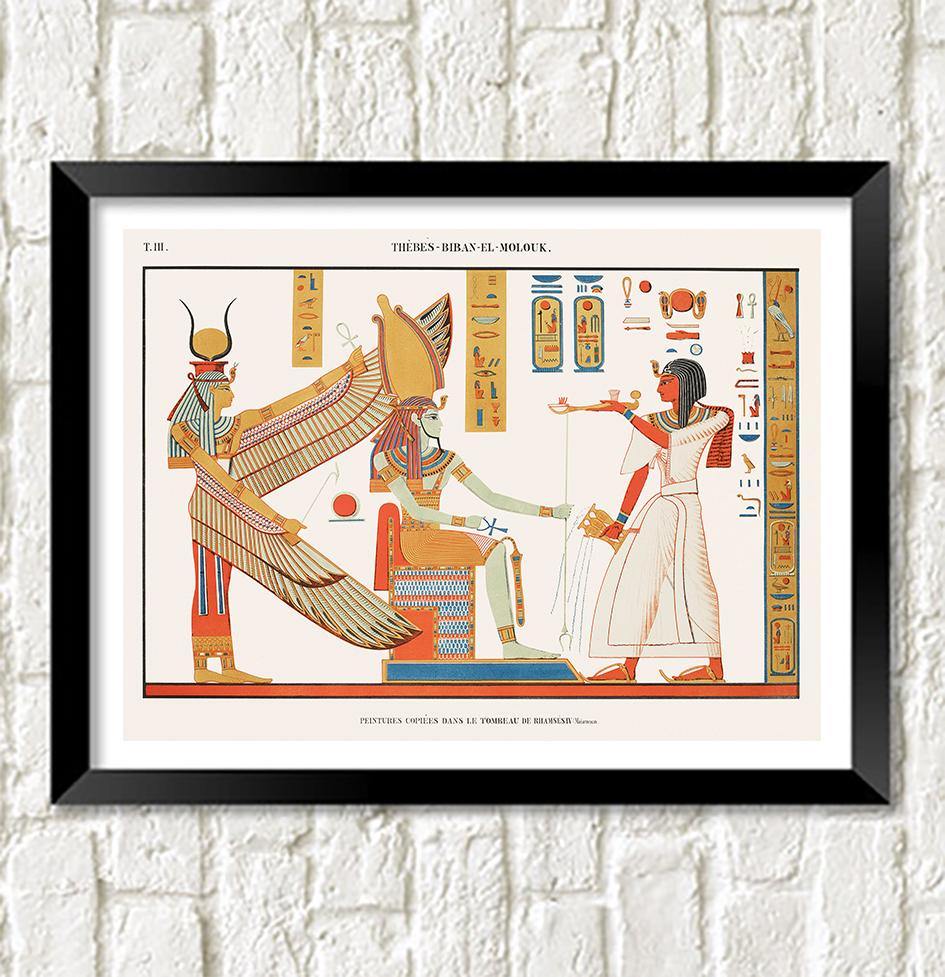 EGYPTIAN THEBES PRINT: Ramses IV Tomb Painting by Jean François Champollion - Pimlico Prints
