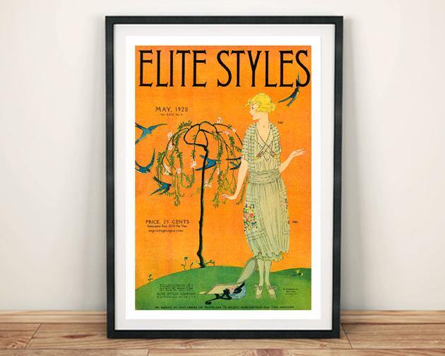 ELITE STYLES POSTER: Orange Fashion Cover Art - Pimlico Prints